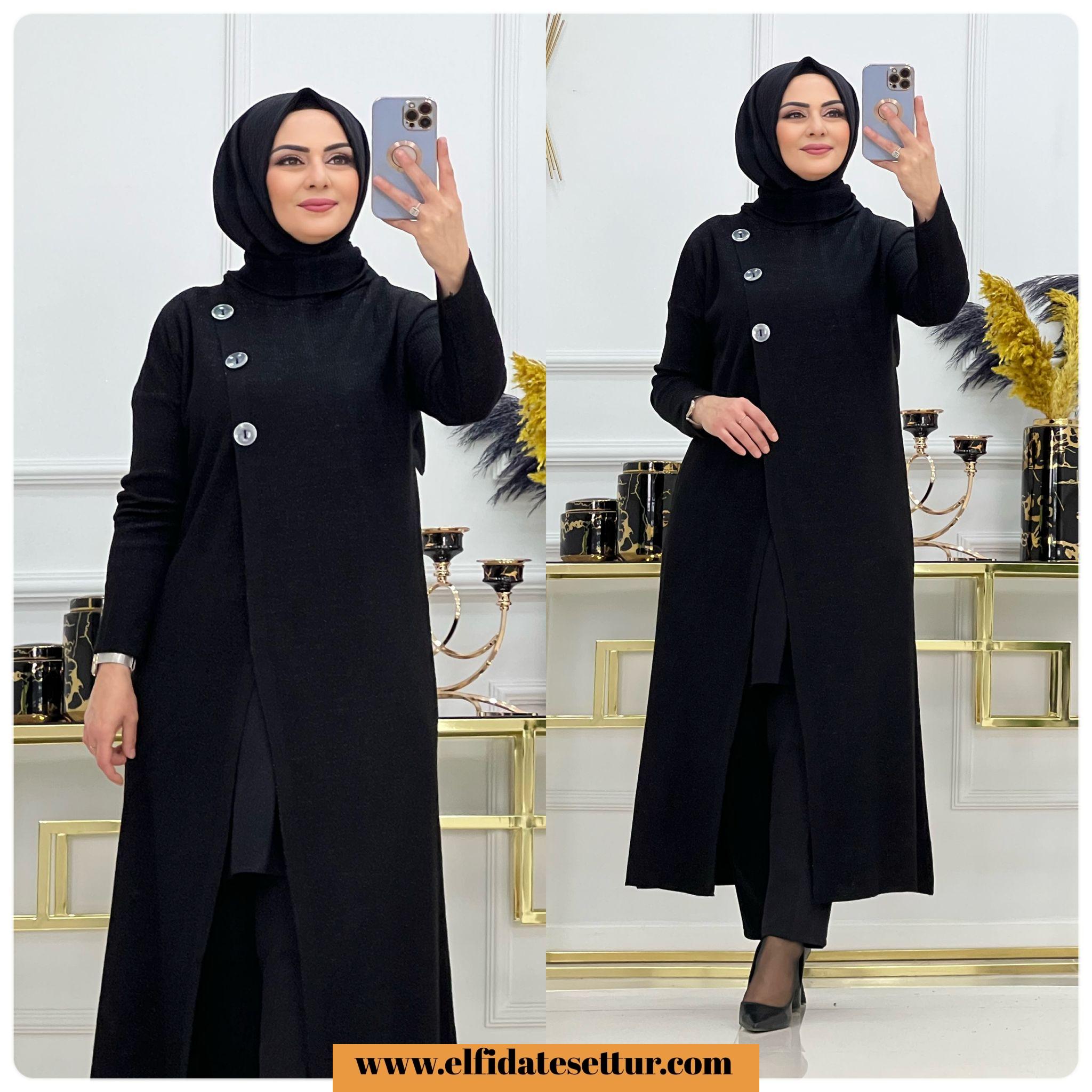 Kruvaze yaren triko kumaş tunik - Görsel 4