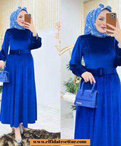 Tesettür kadife müjde elbise