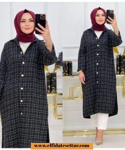 Tesettür yırtmaçlı hafsa tunik