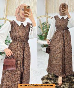 Tesettür gömlekli elbise