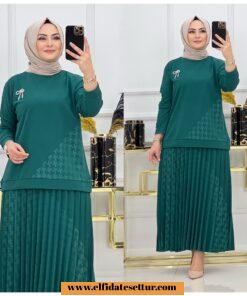 Tesettür scuba elona etekli takım