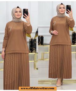 Tesettür scuba esma etekli takım