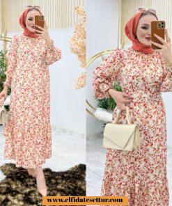 Tesettür çiçek elbise