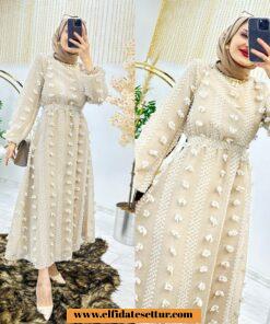 Tesettür mercan elbise