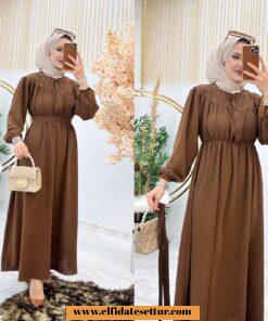 Ayrobin kumaş yasemin elbise