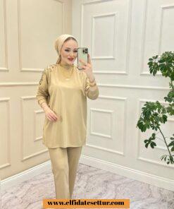 Tesettür pantolonlu deha takım