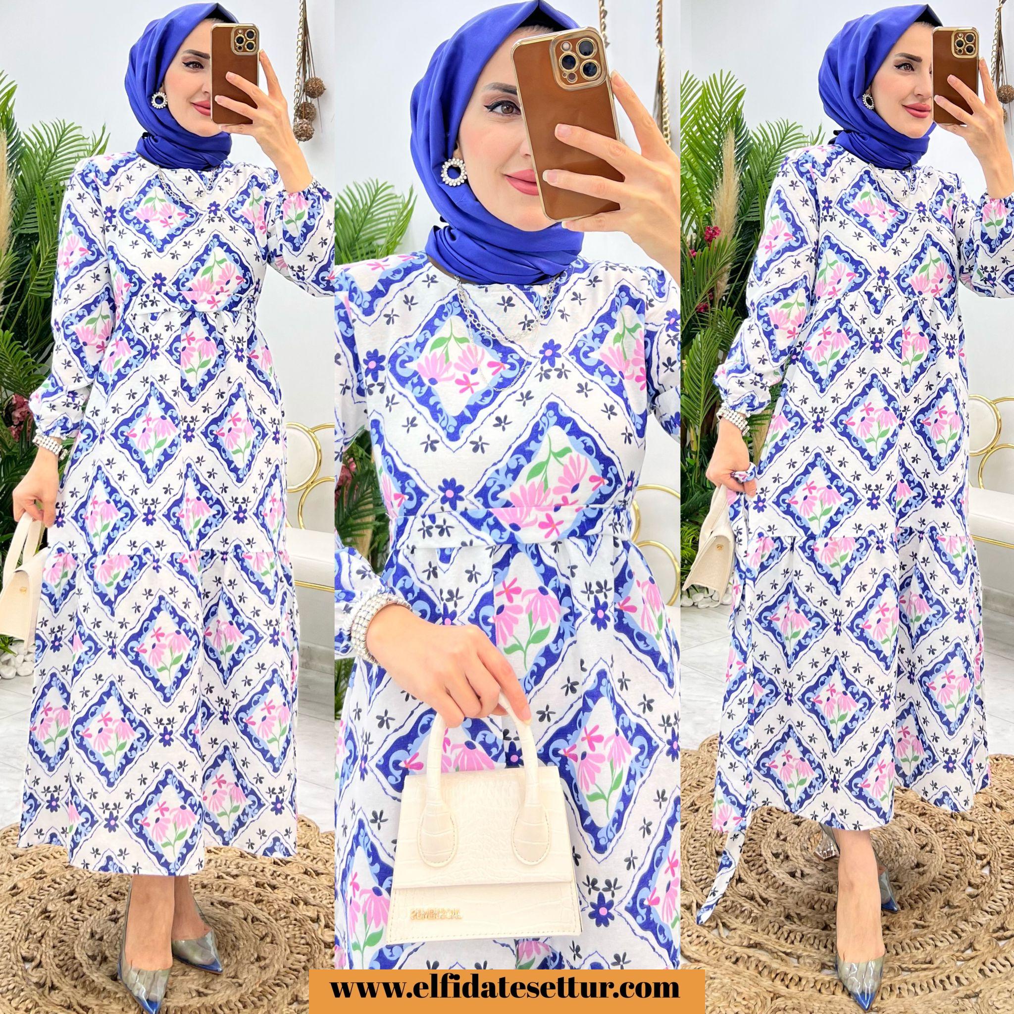 Feryal keten elbise - Görsel 2