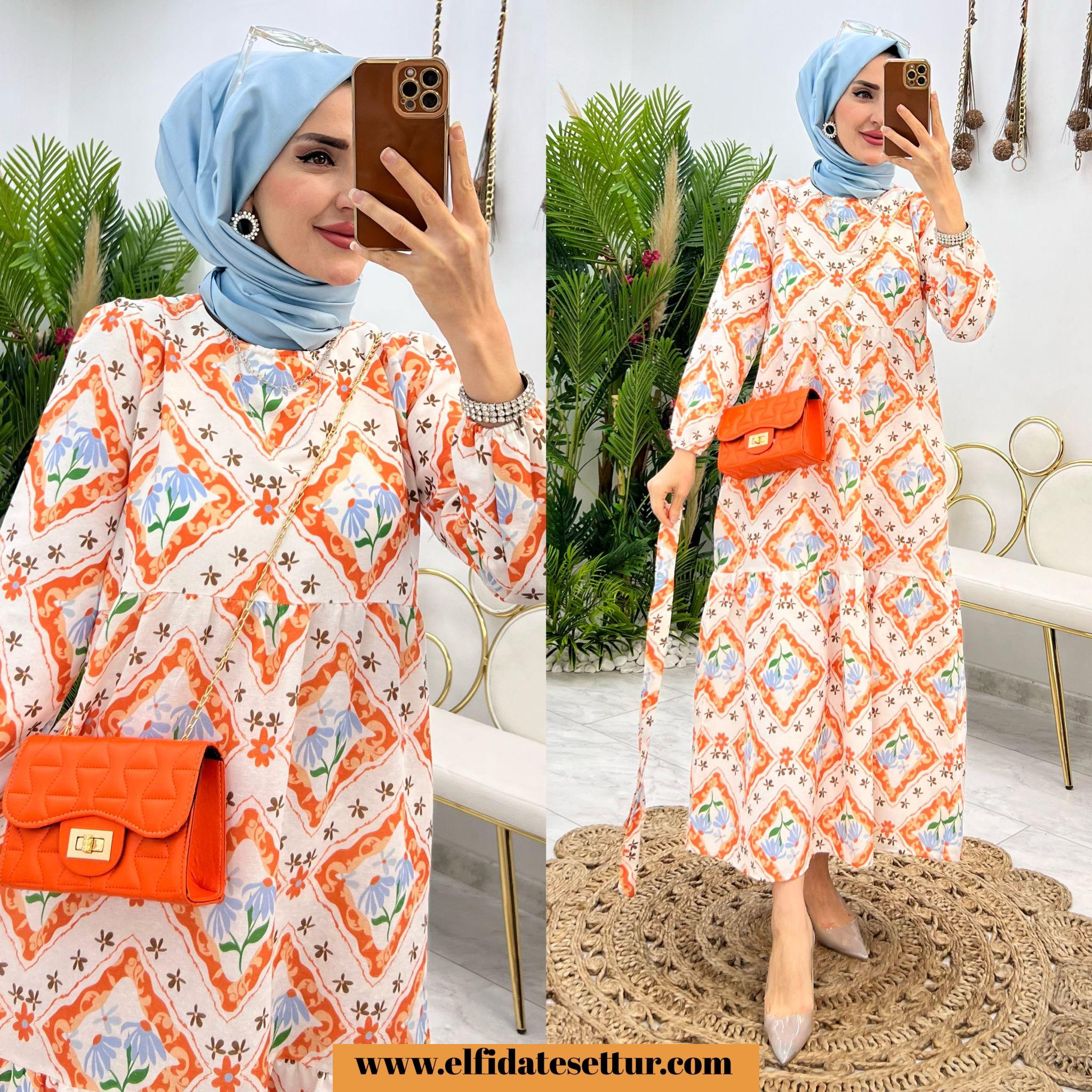 Feryal keten elbise - Görsel 3