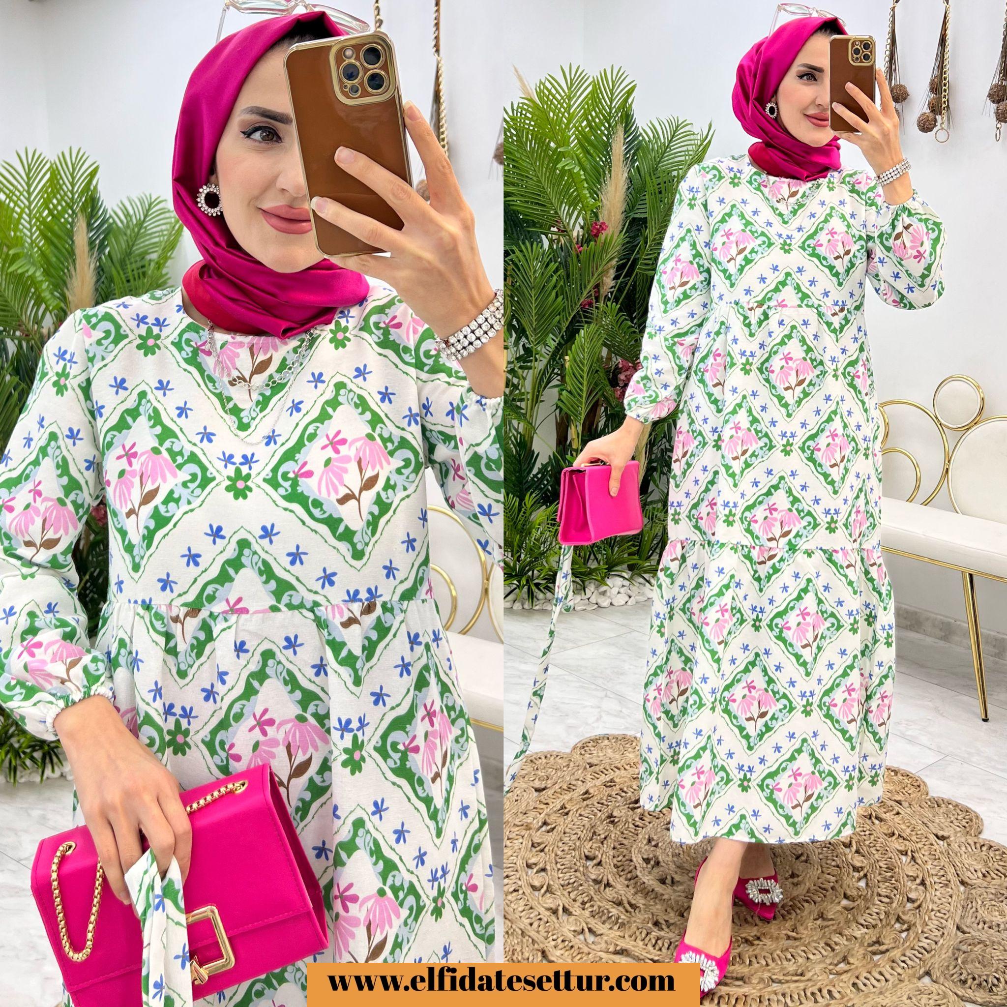 Feryal keten elbise - Görsel 4