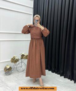 Krep dantelli elbise