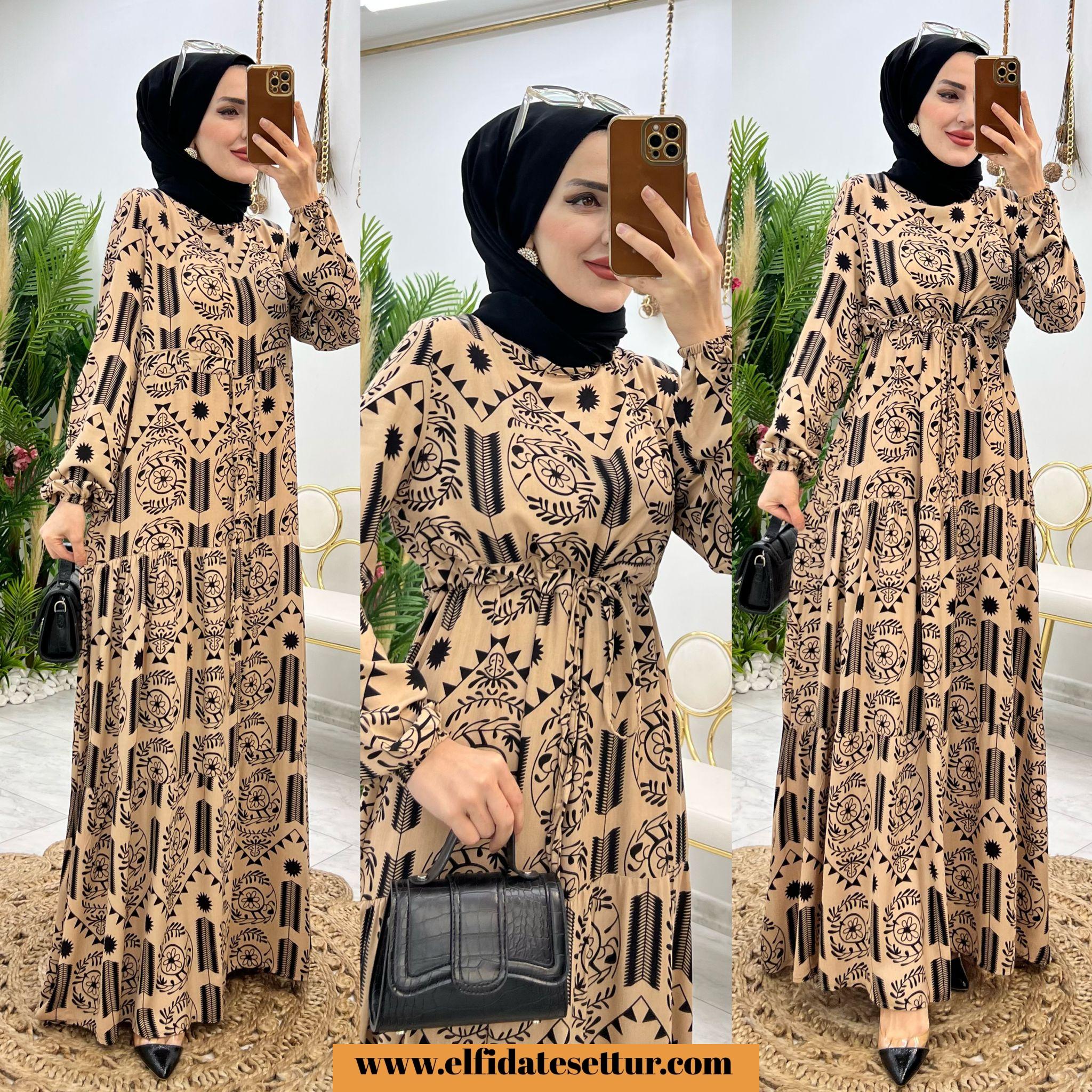 Viskon kıymet elbise