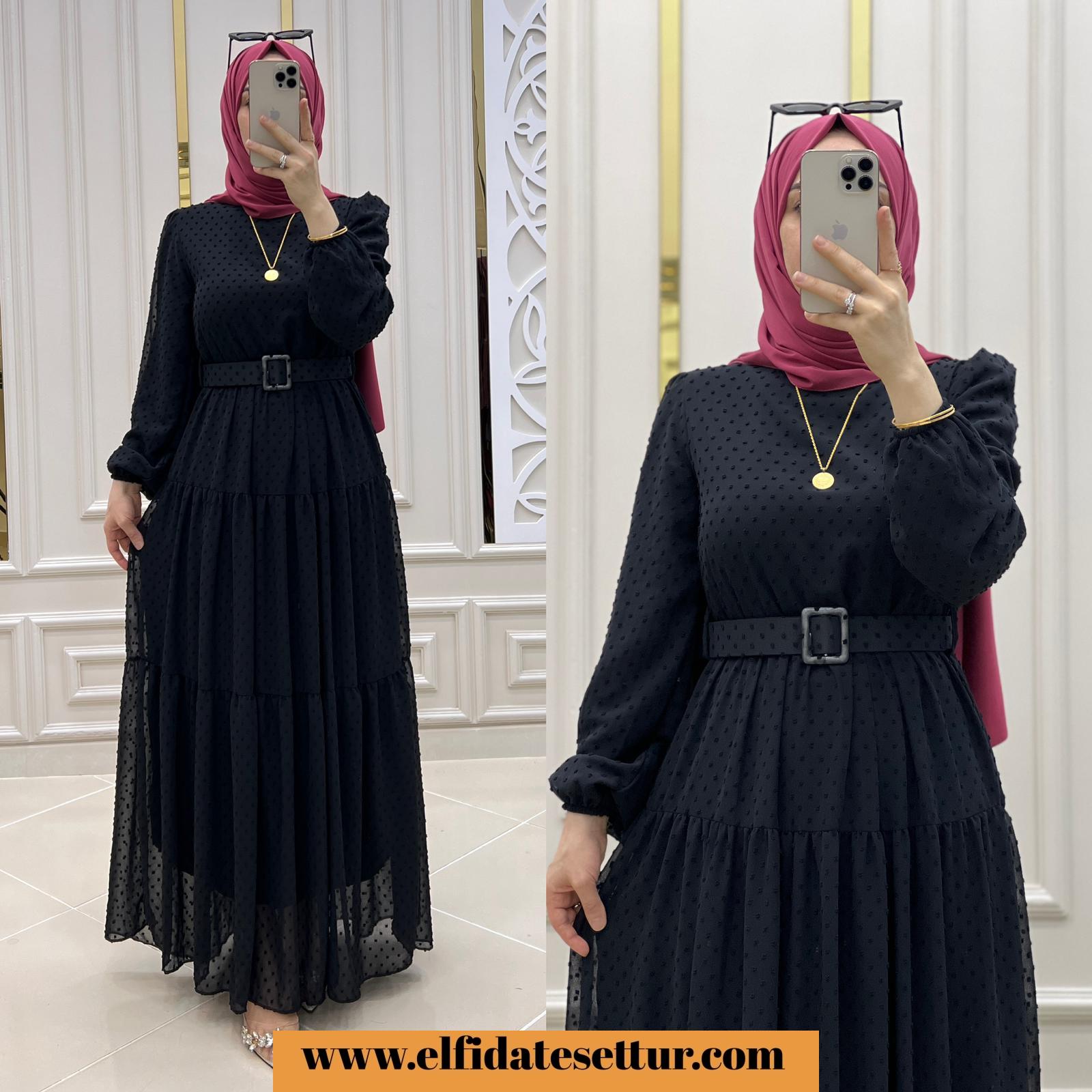 Şifon pıtır elbise - Görsel 4