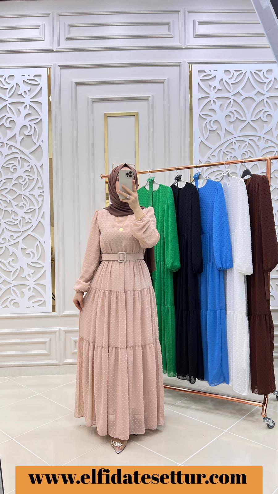 Şifon pıtır elbise - Görsel 8