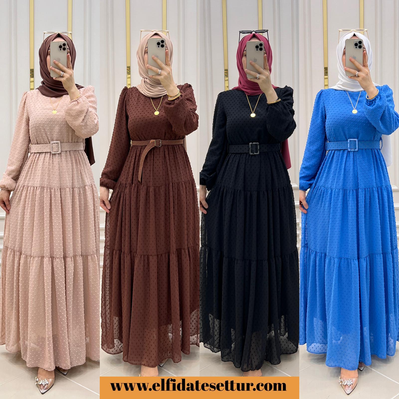 Şifon pıtır elbise - Görsel 7