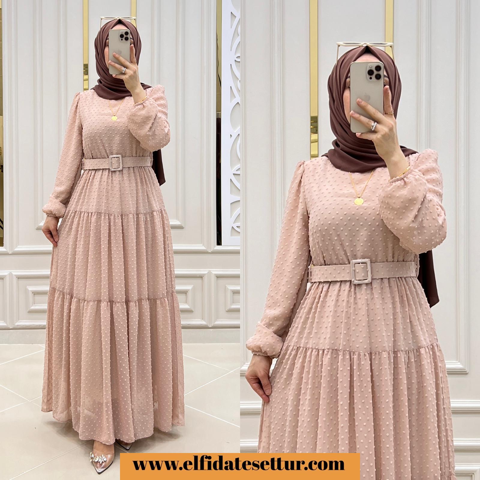 Şifon pıtır elbise - Görsel 5