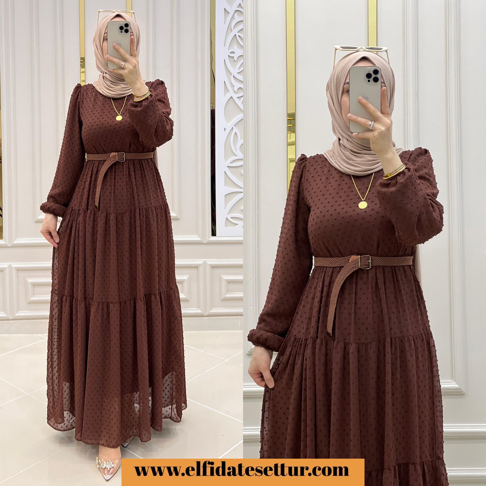 Şifon pıtır elbise - Görsel 6