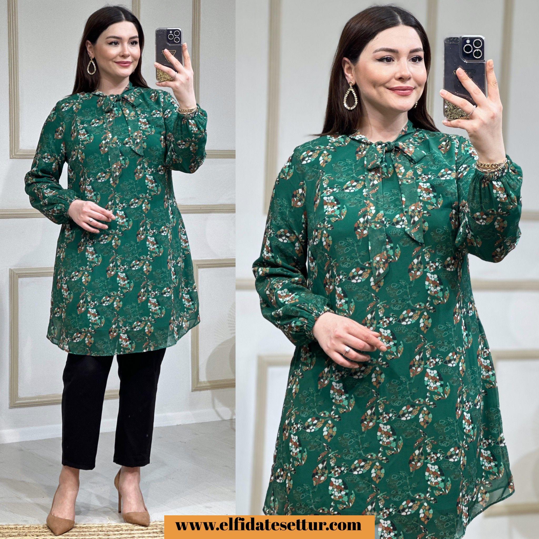 Şifon buklet tunik - Görsel 3