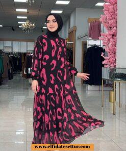 Şifon kumaş melike kaan elbise