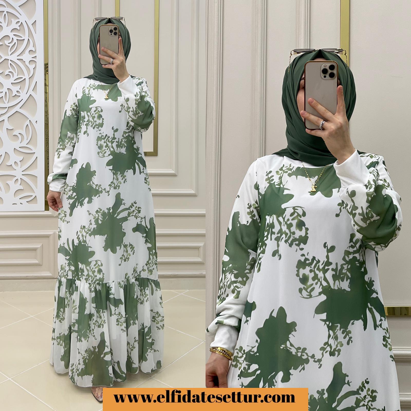 Şifon kumaş mürekkep elbise - Görsel 4