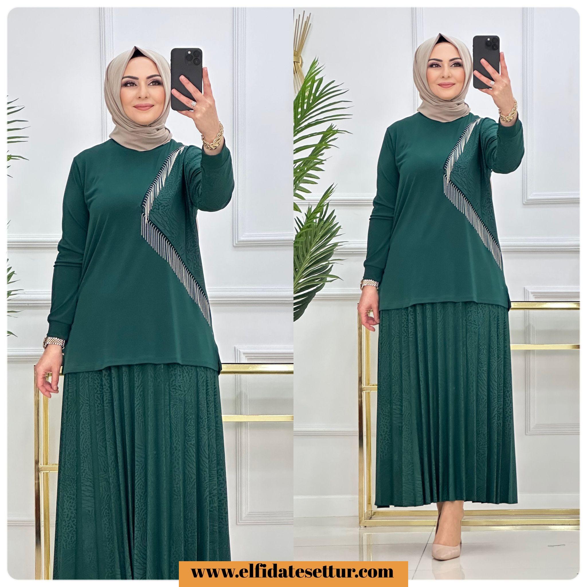 Sandy kumaş şenay etekli takım - Görsel 3