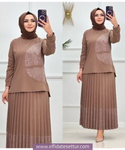 Scuba kumaş zümra etekli takım