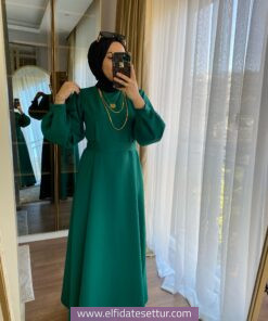 Double krep kumaş valentin elbise