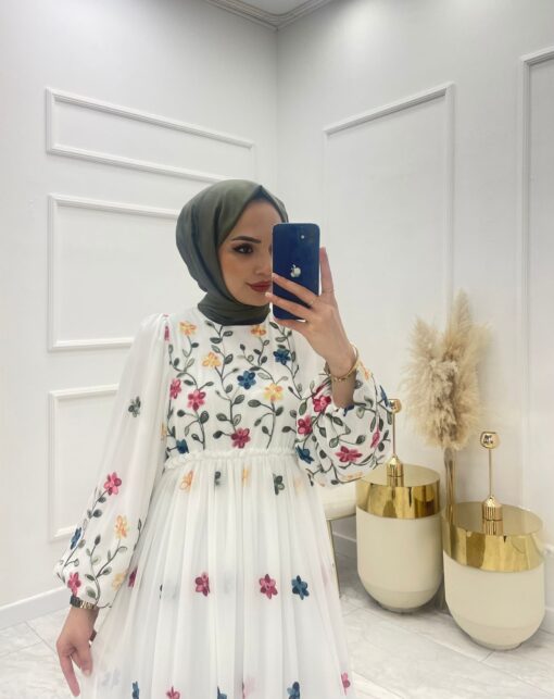 Şifon kumaş milano elbise - Görsel 4
