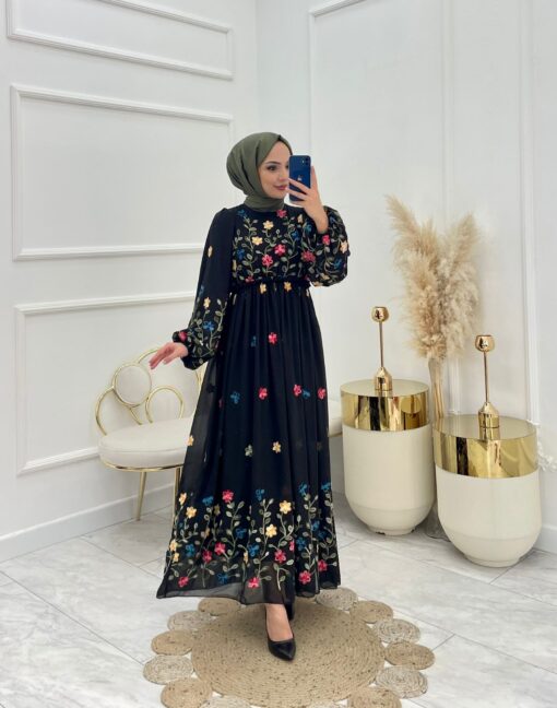 Şifon kumaş milano elbise - Görsel 2
