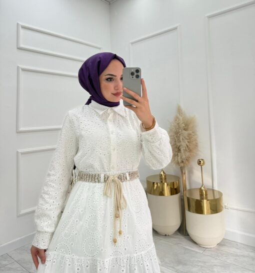 Dantel kumaş sahra etekli takım - Görsel 6