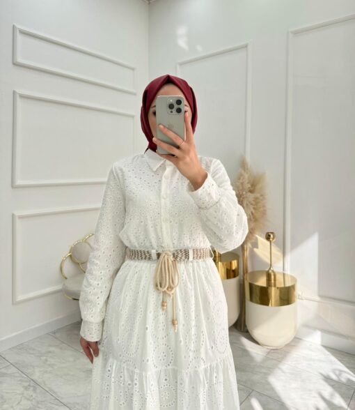 Dantel kumaş sahra etekli takım - Görsel 7
