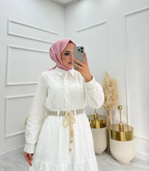Dantel kumaş sahra etekli takım - Görsel 8