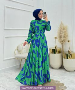 Saten roza elbise