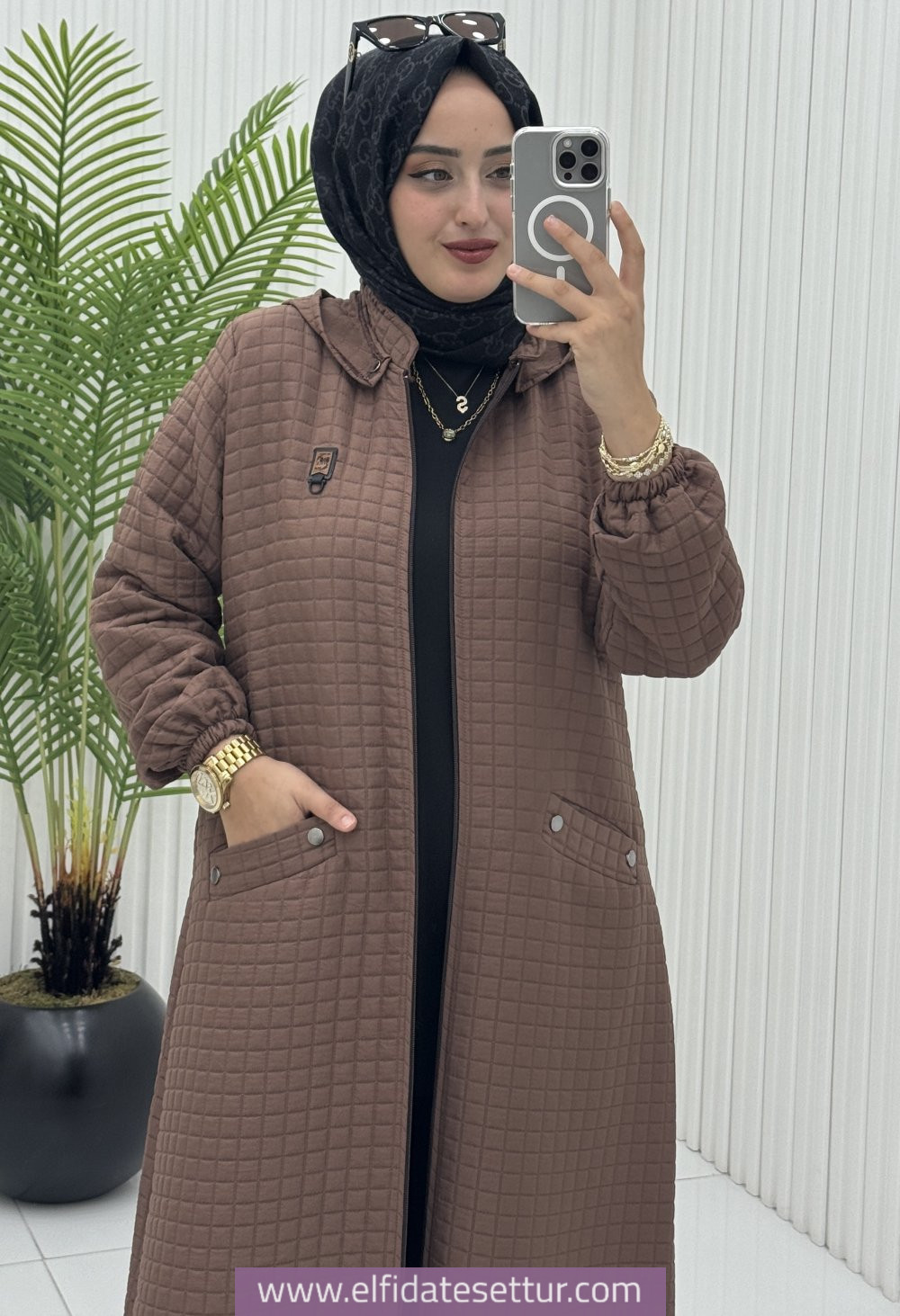 Büyük beden kapitone ayla kap - Görsel 7