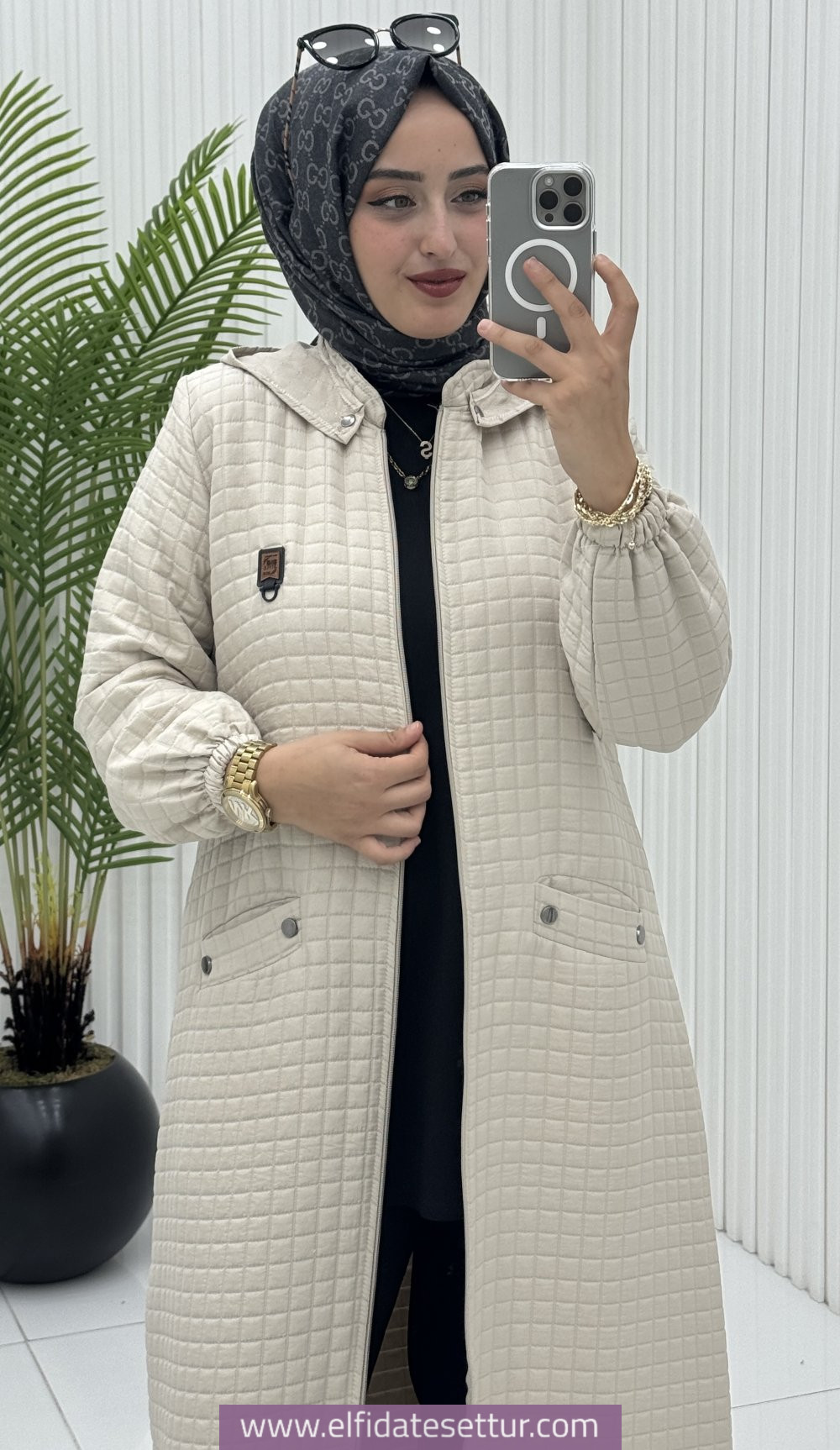 Büyük beden kapitone ayla kap - Görsel 6