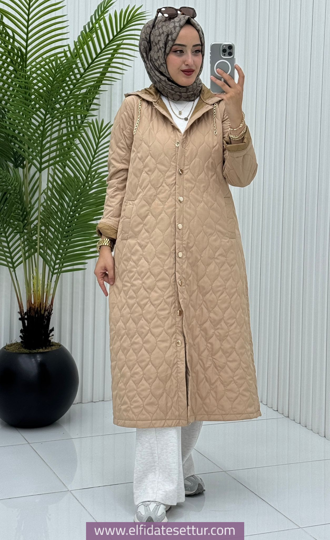 Gözde kapitone mont - Görsel 2