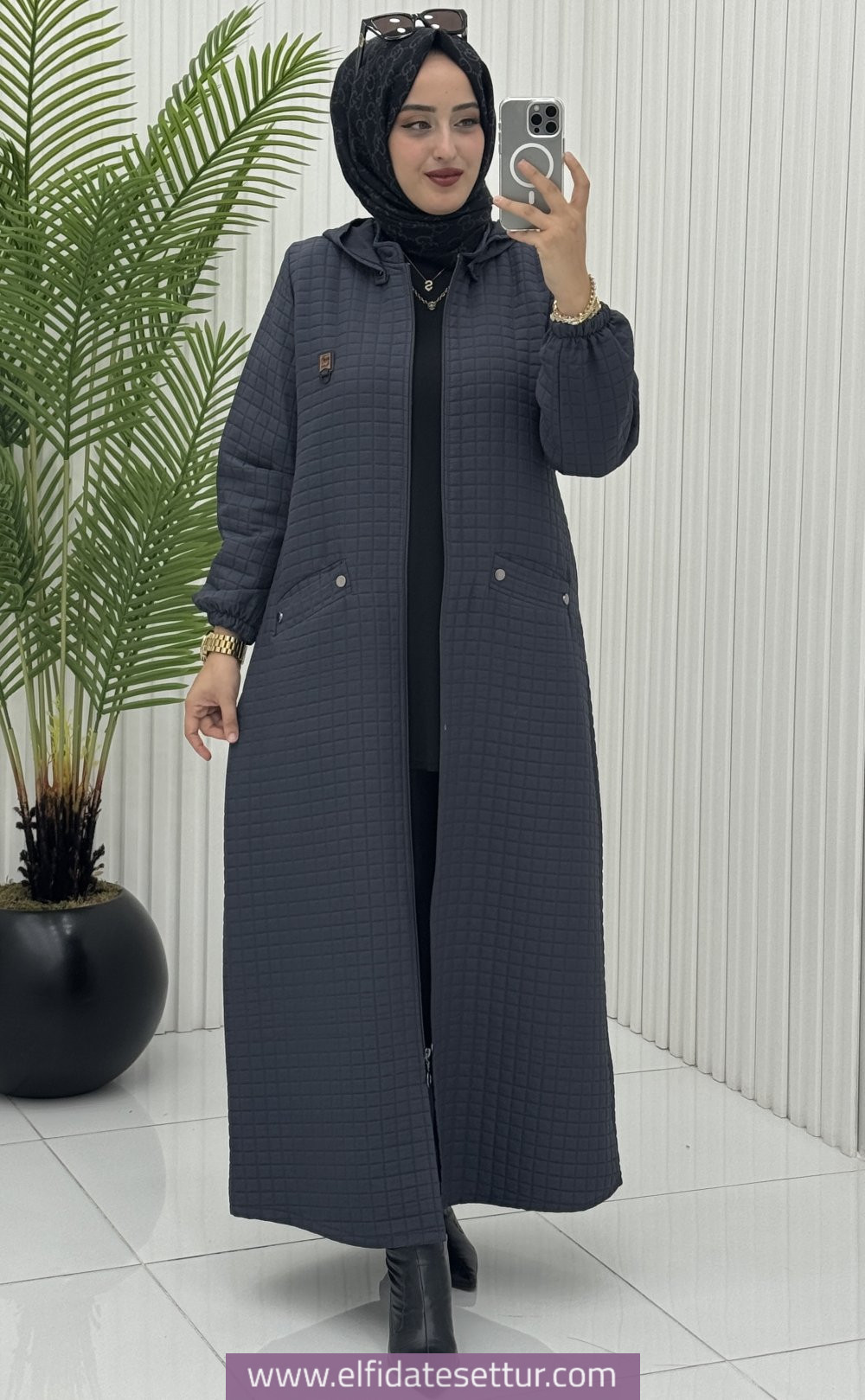 Büyük beden kapitone ayla kap - Görsel 4