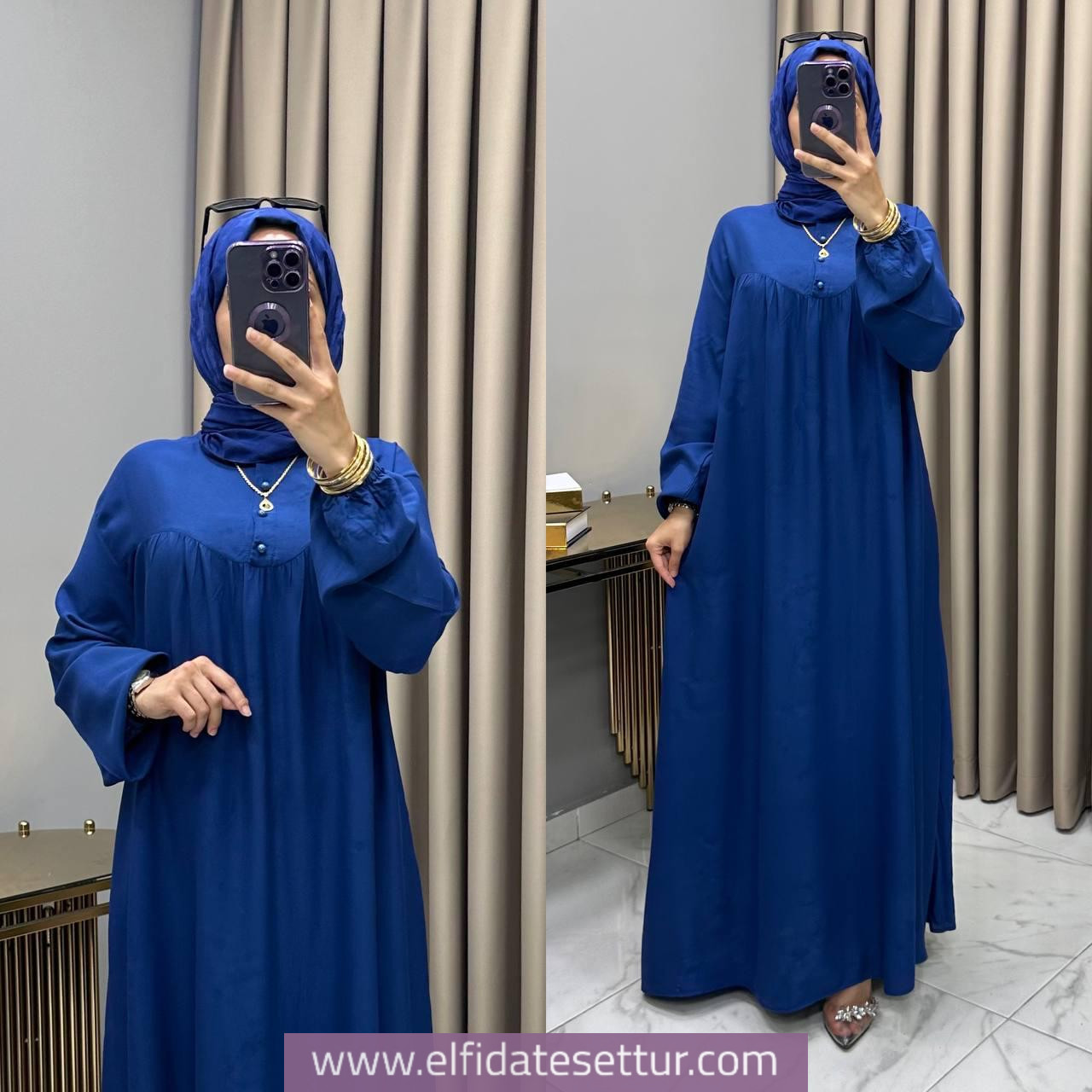 Viskon kumaş robadan elbise - Görsel 10