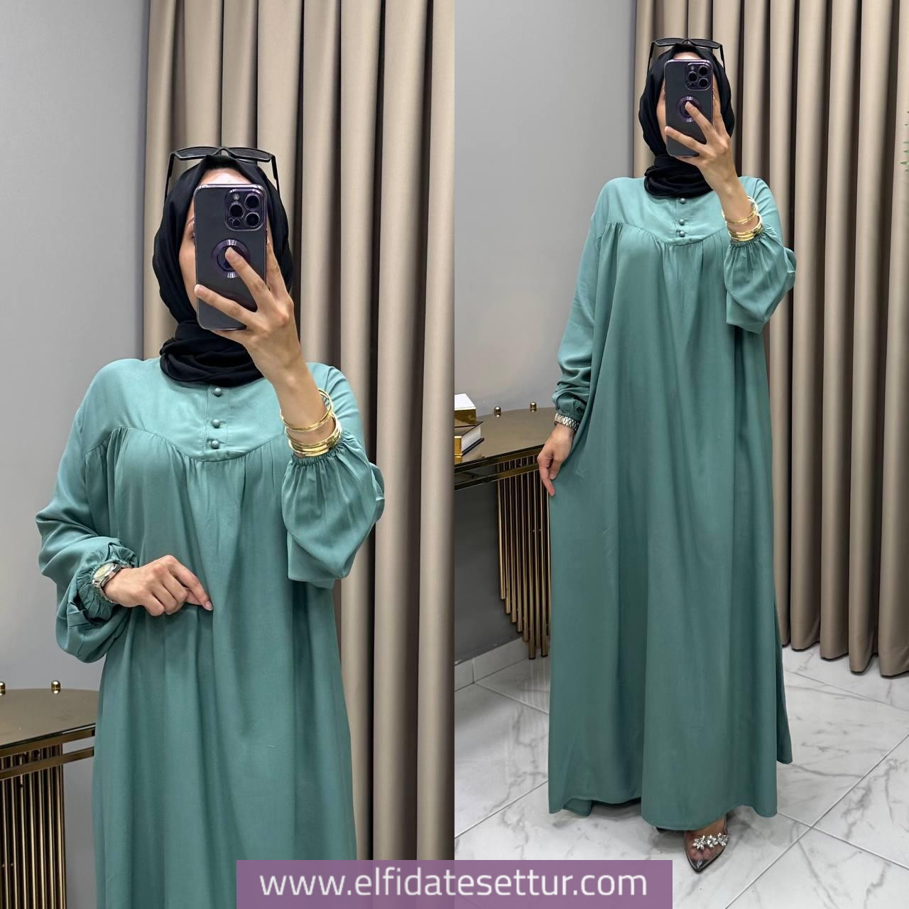 Viskon kumaş robadan elbise - Görsel 2