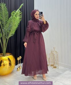 Tensel kumaş prenses elbise