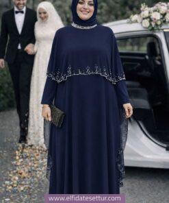 Şifon Krep Berin abiye elbise