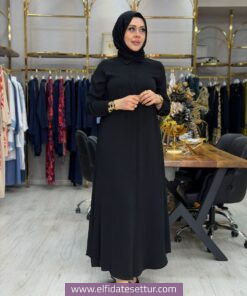 Krep kumaş Bilge giyçik siyah kap