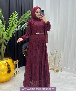 Gonca Dantel tesettür elbise