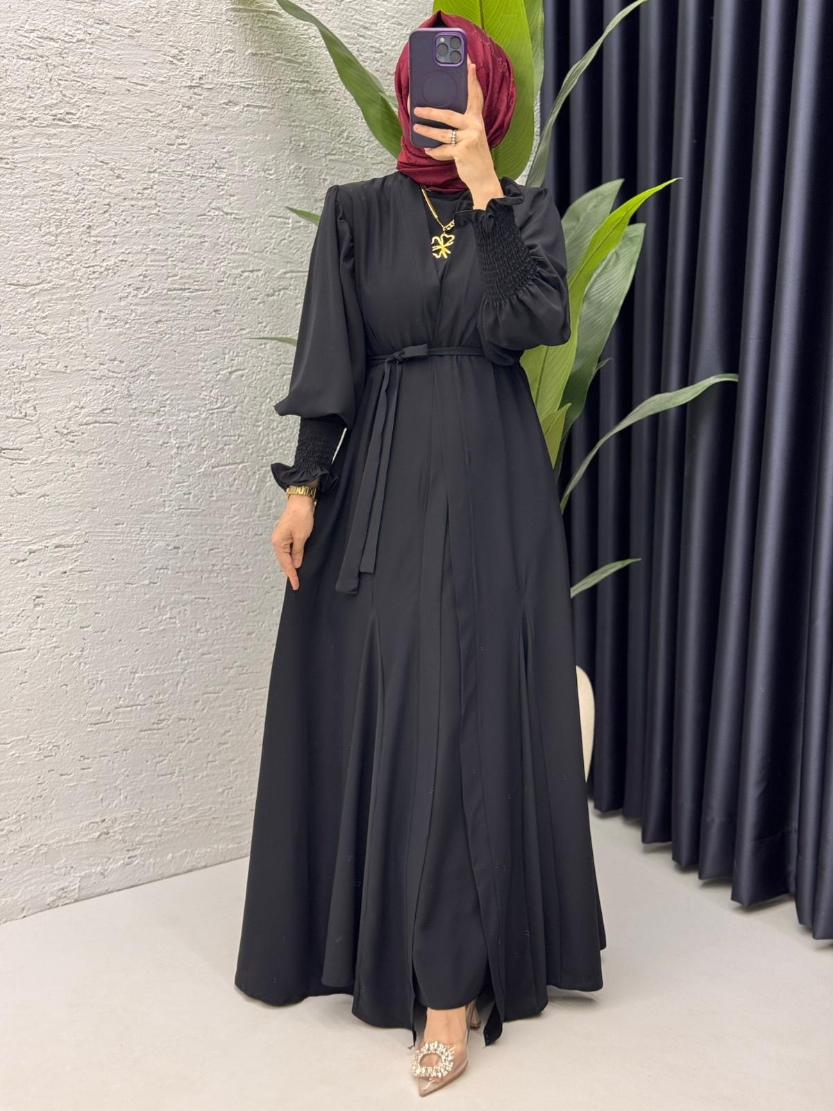 Özel Tasarım İkili Abaya Takımı Mihra Premium - Görsel 4