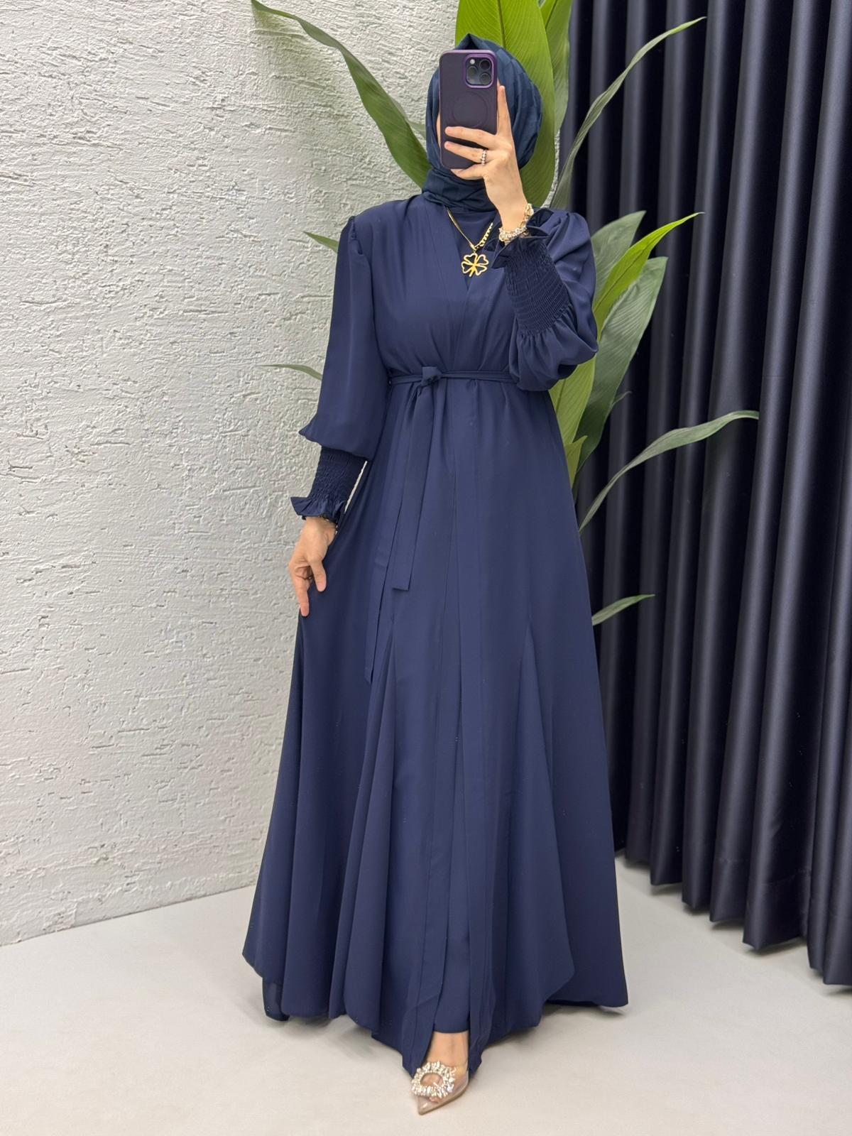 Özel Tasarım İkili Abaya Takımı Mihra Premium - Görsel 5