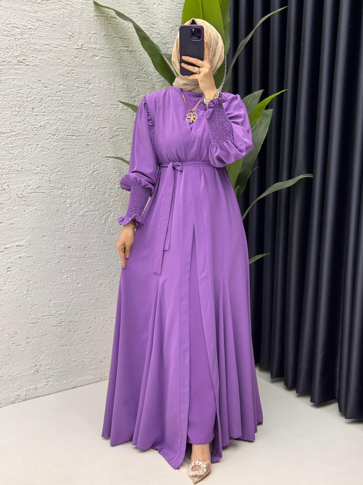 Özel Tasarım İkili Abaya Takımı Mihra Premium - Görsel 8