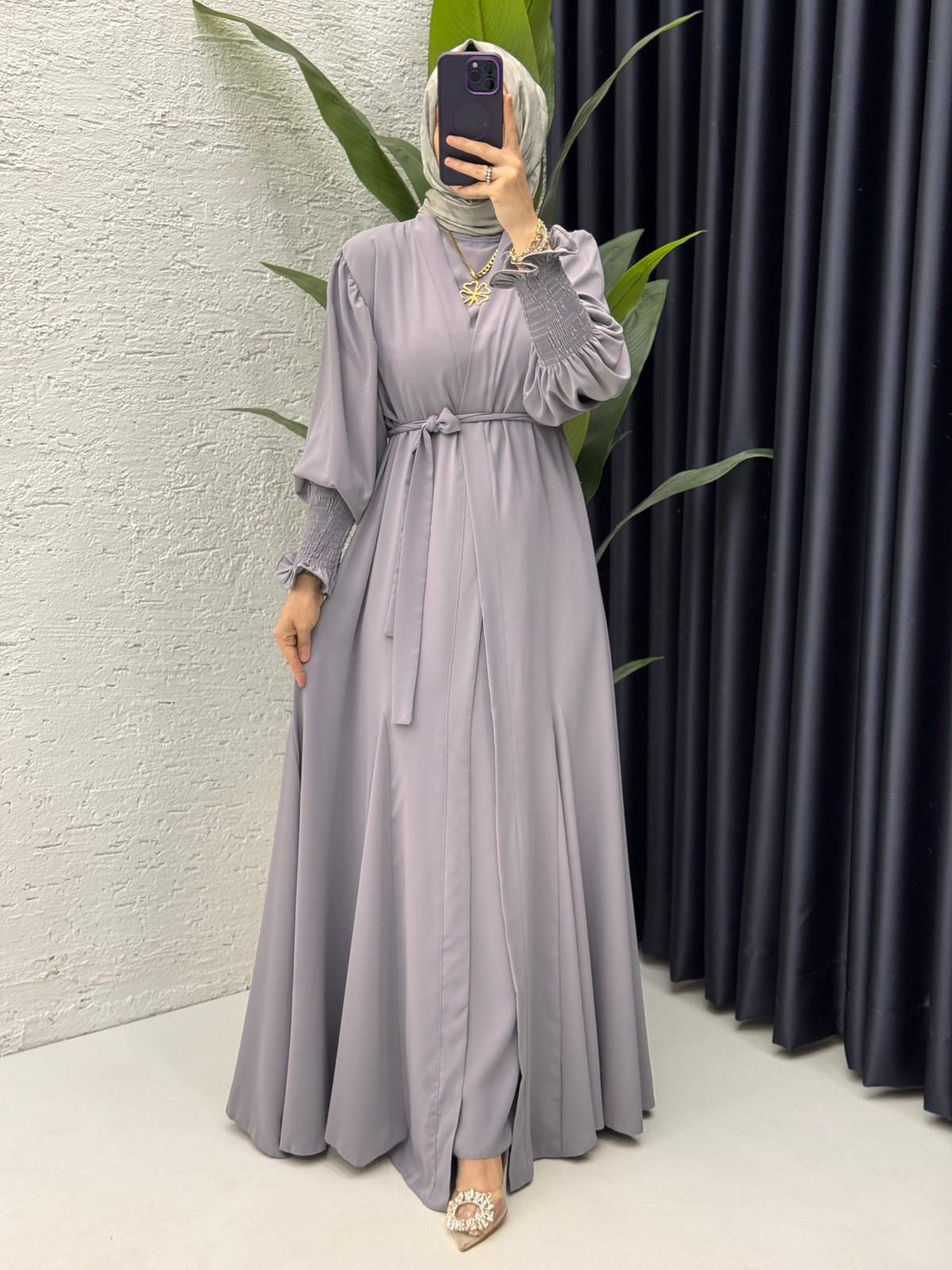 Özel Tasarım İkili Abaya Takımı Mihra Premium - Görsel 7