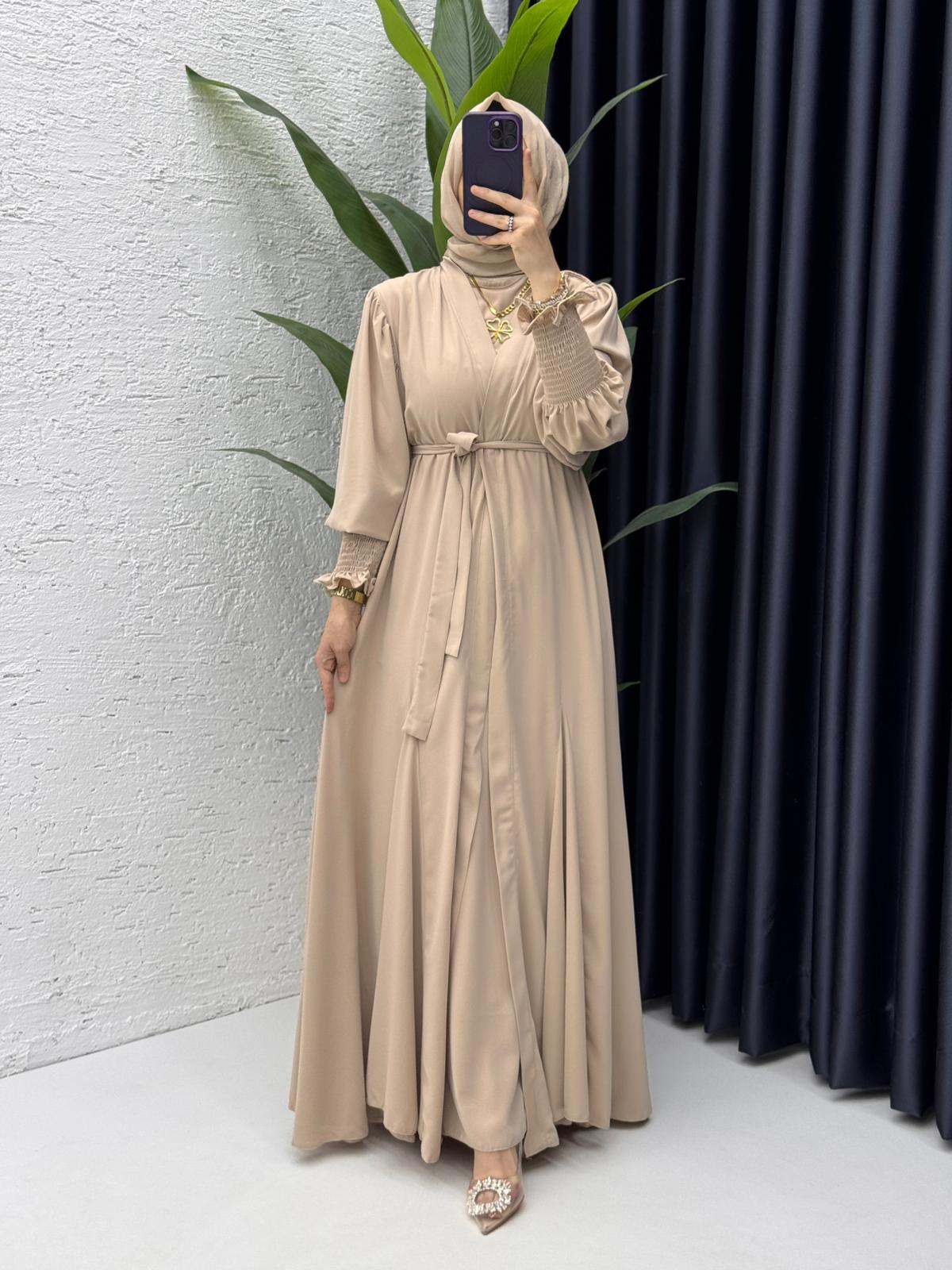 Özel Tasarım İkili Abaya Takımı Mihra Premium - Görsel 3