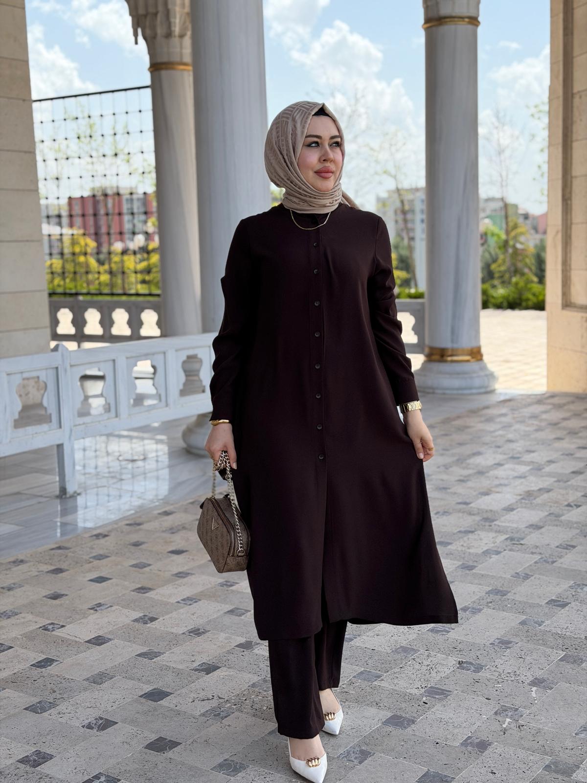 Pırlanta Krep Cepli Sedef İkili Takım - Görsel 3