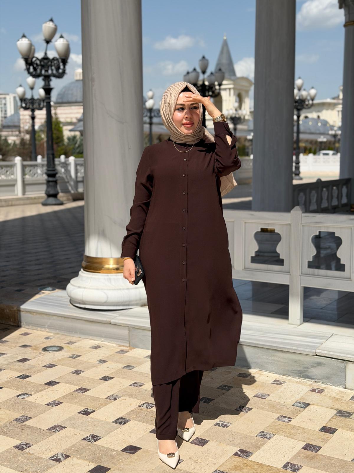 Pırlanta Krep Cepli Sedef İkili Takım - Görsel 9