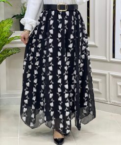 Karanfil Astarlı Beli Lastikli Şifon Etek